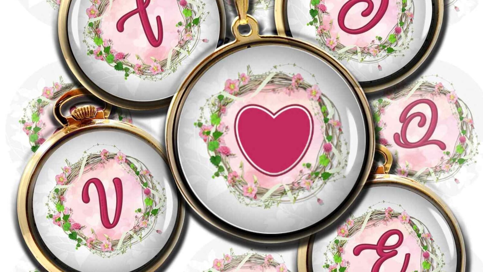 Alphabet Collage Sheet Digital Circles Family Names Prints