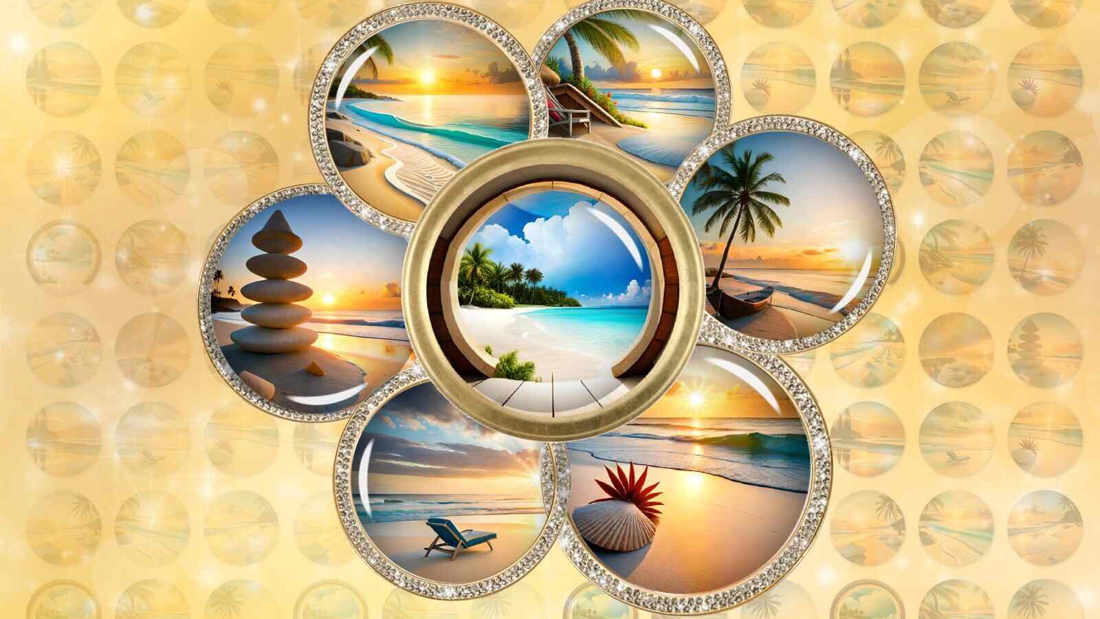 Beach Digital Collage Sheet Tropical Holiday Printables