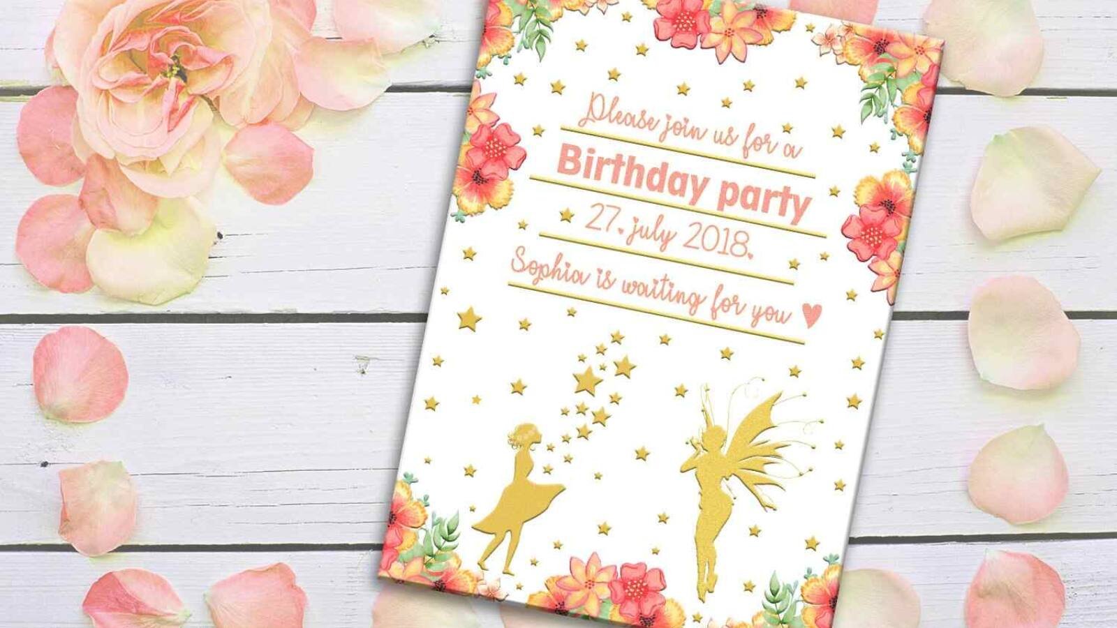 Birthday Card Printable Birthday Invitation Card For Girls