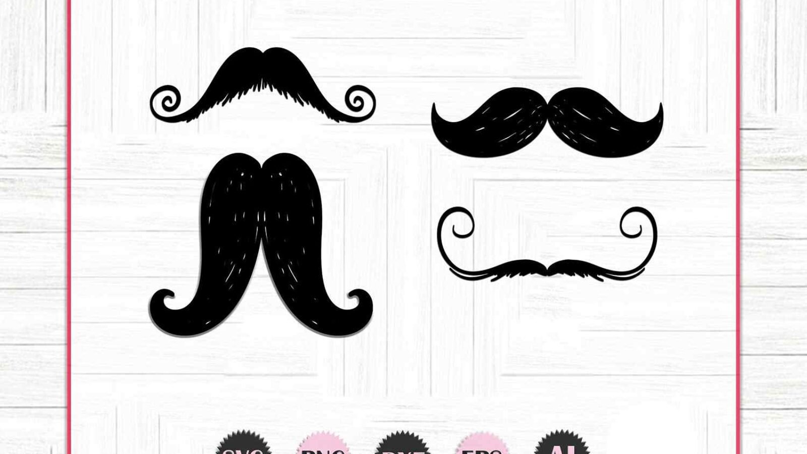 Black Mustache SVG Vector Bundle Silhouettes