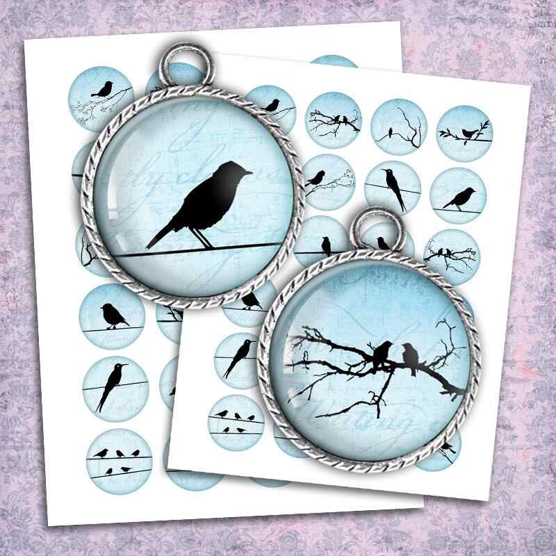 Blue Bird Silhouettes Bottle cap Images