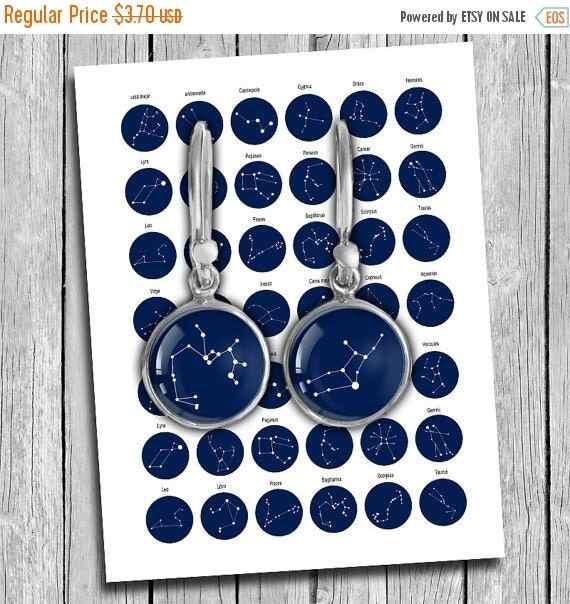 Blue Star Constellations Printable Jewelry