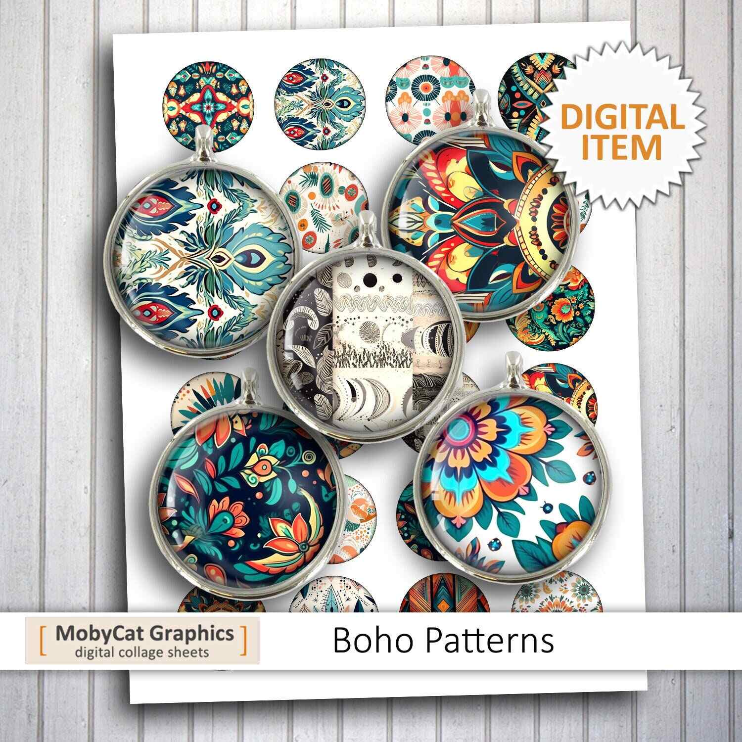 Boho Patterns Circle Printable Images