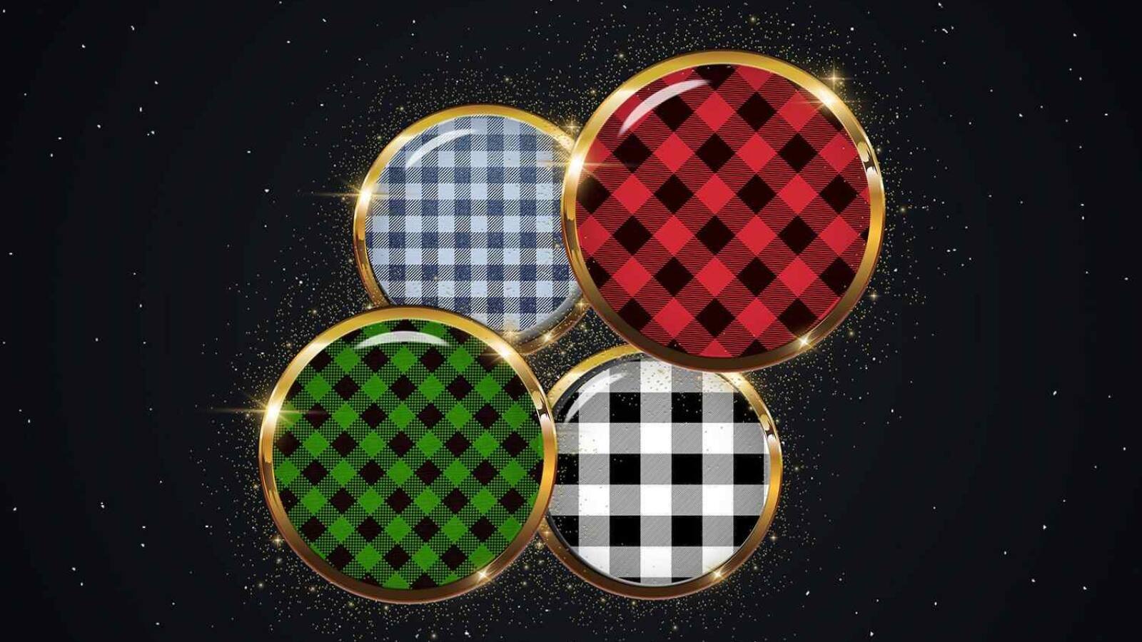 Buffalo Plaid Digital Collage Sheet Buffalo Circle Images