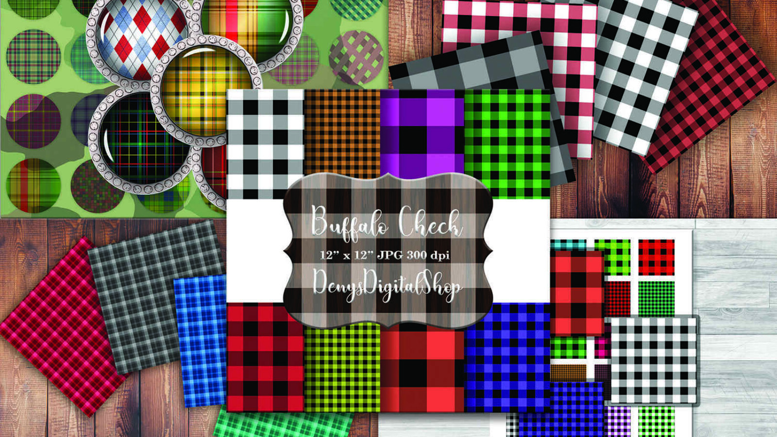 Buffalo bundle Buffalo Plaid Set Check Texture Scrapbook