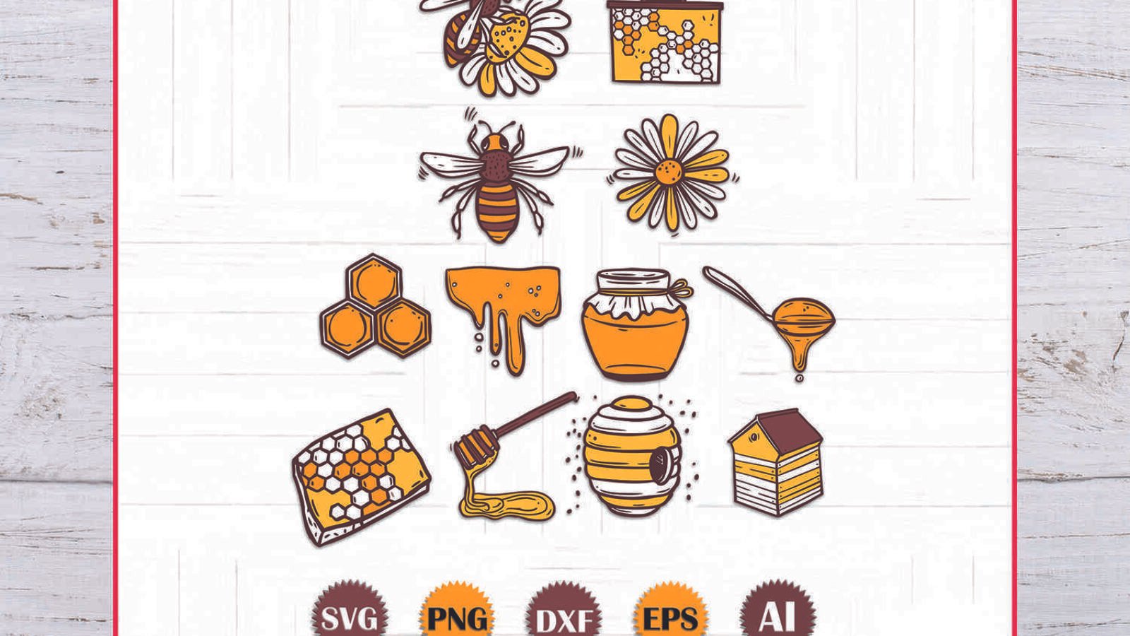 Bundles Bee SVG Vector File and Clipart Prints
