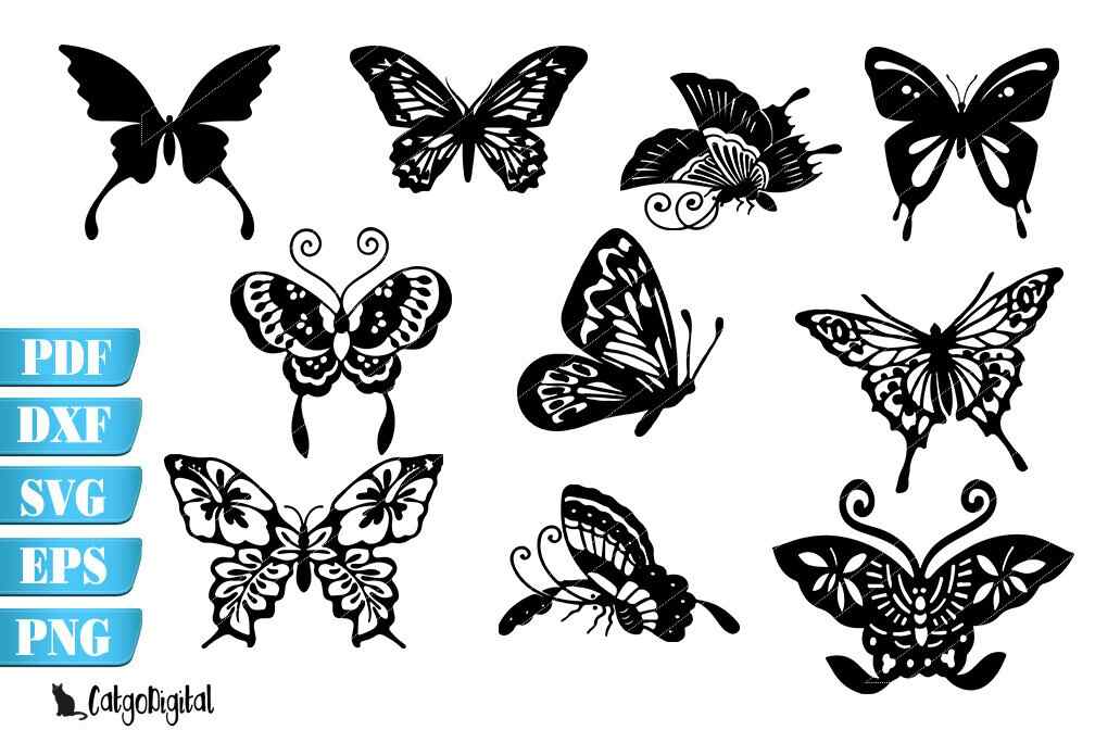 Butterfly Silhouettes SVG Cutting Files