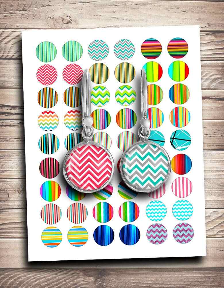 Chevron and Lines Printable Digital Collage Sheet