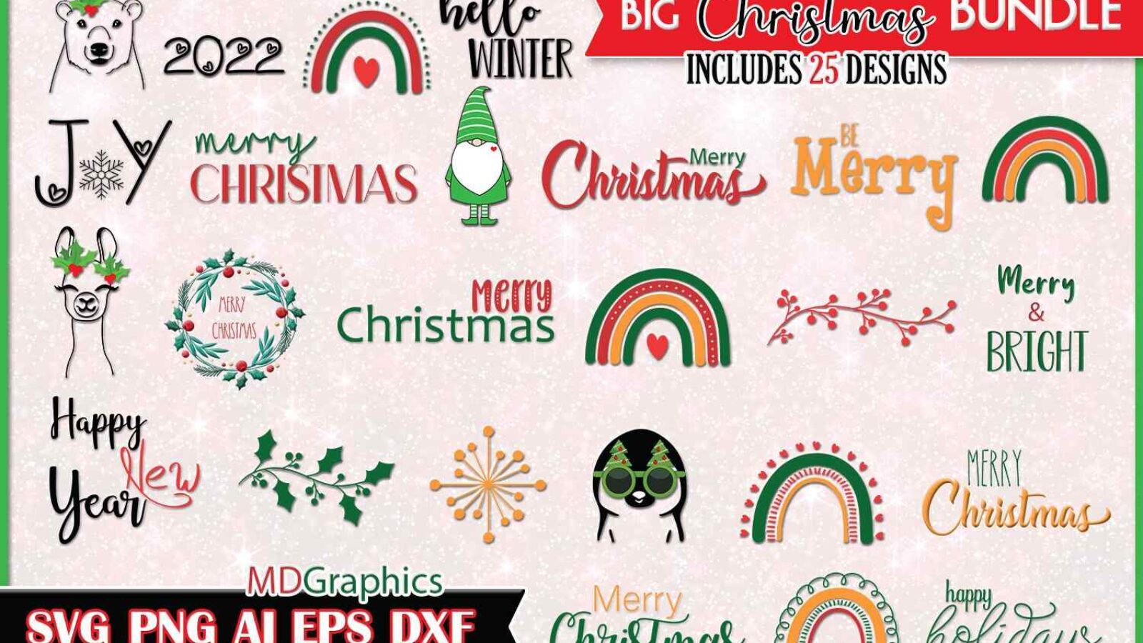 Christmas Bundle SVG Merry Christmas Vector File