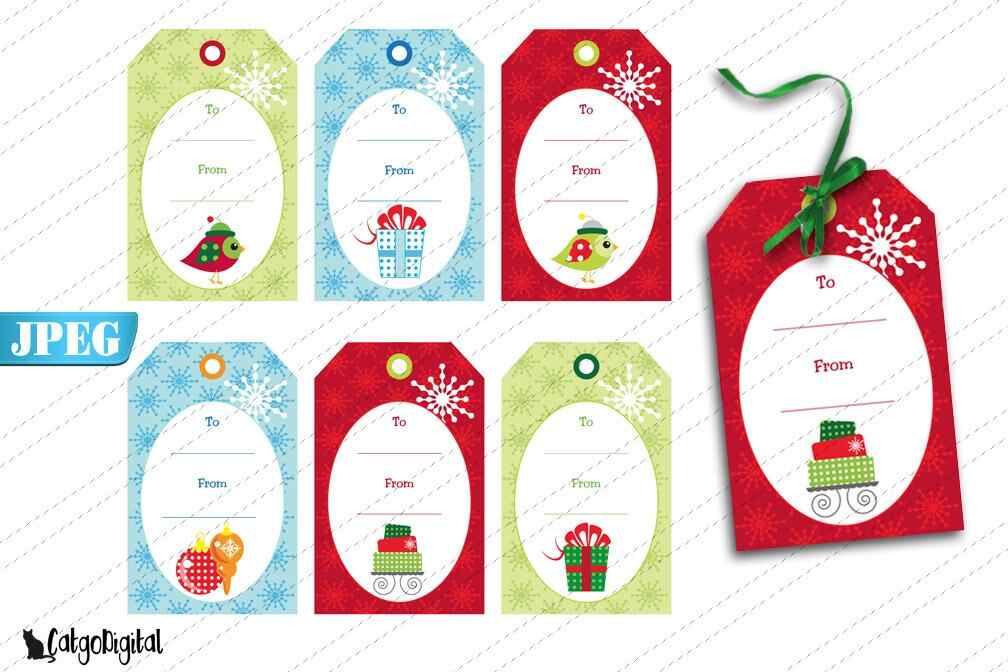 Christmas Gift Tags Scrapbooking Digital Tags Clip Art