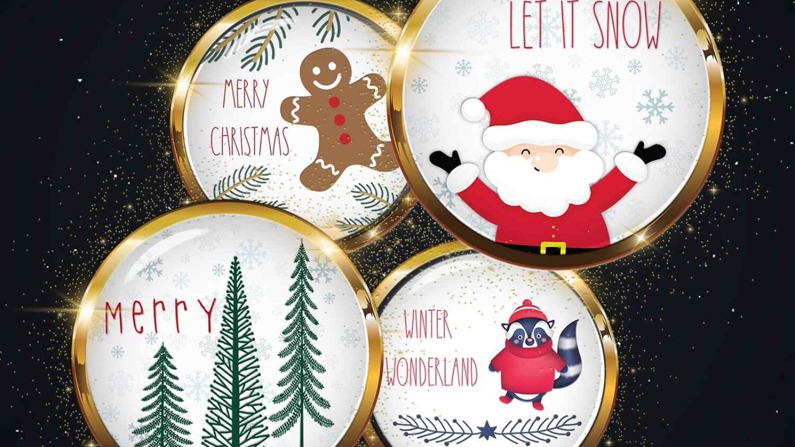 Christmas Quotes Circle Digital Collage Sheet Round Images