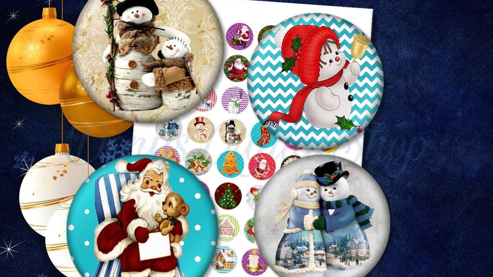 Christmas images Holidays Images Digital Collage Circles