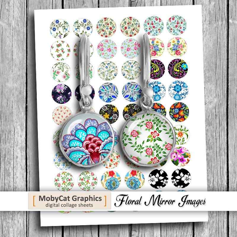 Floral Mirror Images Printable Jewelry