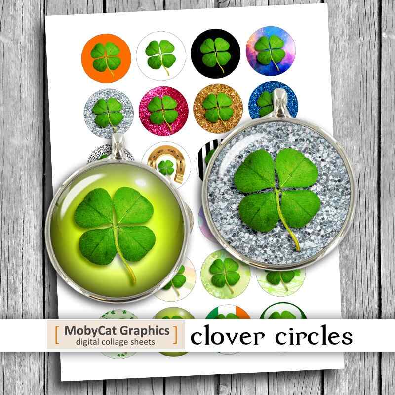 Clover Digital Collage Sheet Shamrock printables