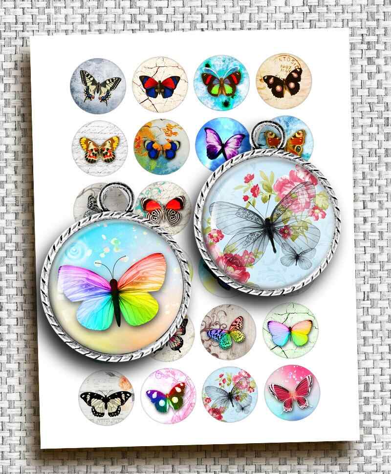 Colorful Butterflies Printable images Digital Collage Sheet