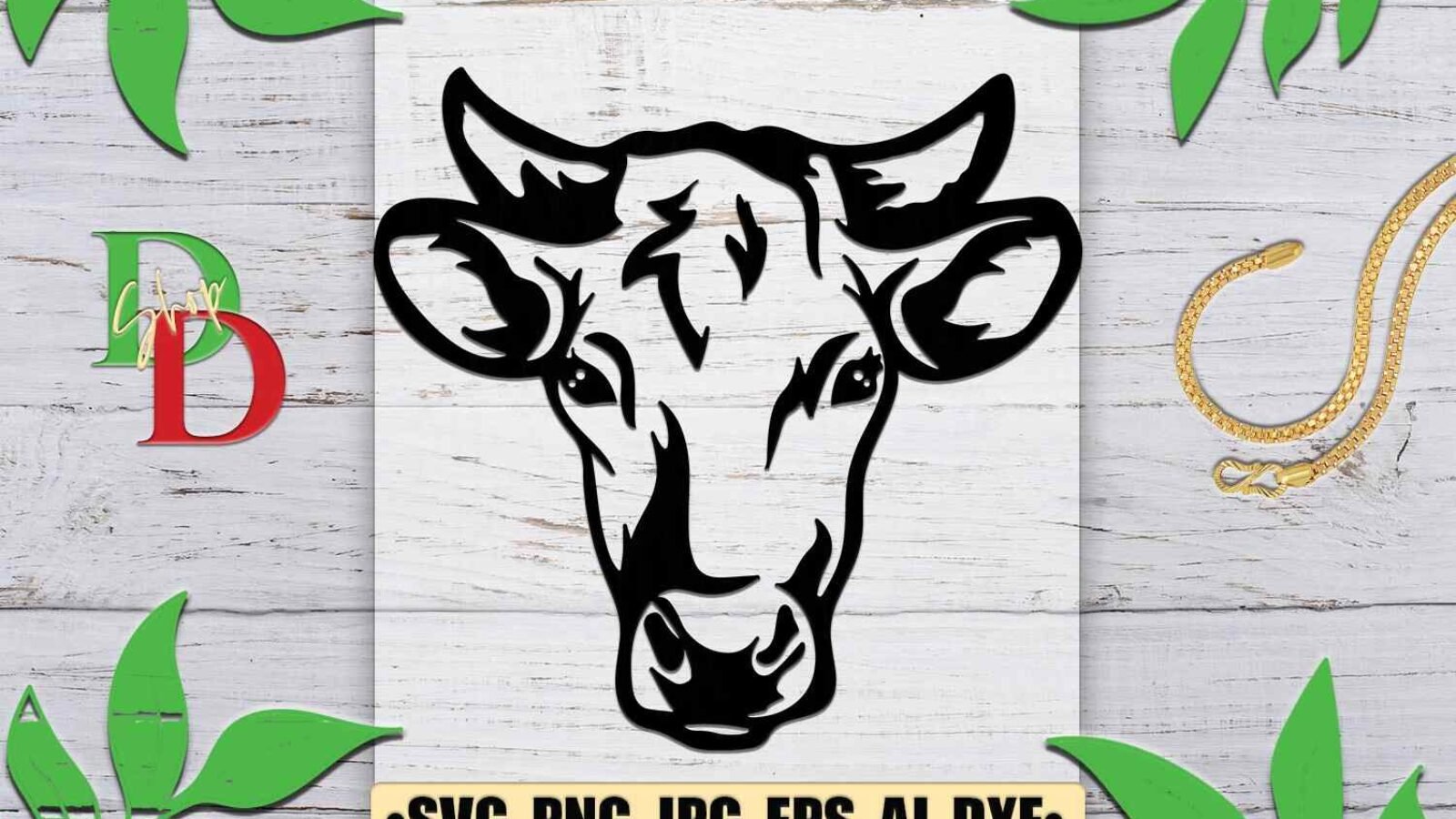 Cow SVG file Cow with Flower Crown SVG Cow cut file