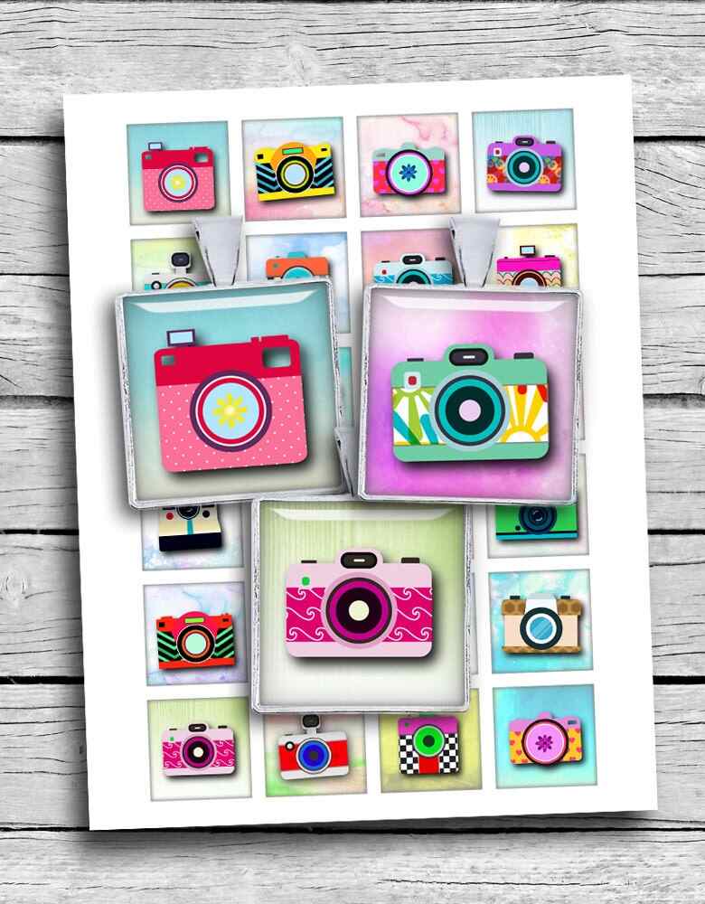 Cute Cameras Printable images Digital Collage Sheet