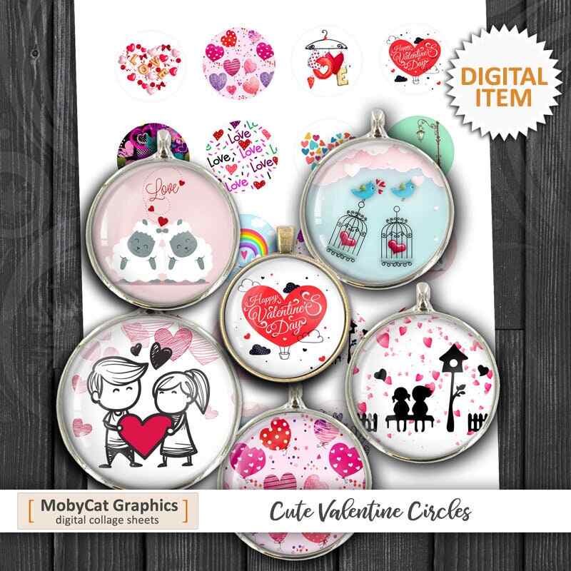 Cute Valentine Printable Circles