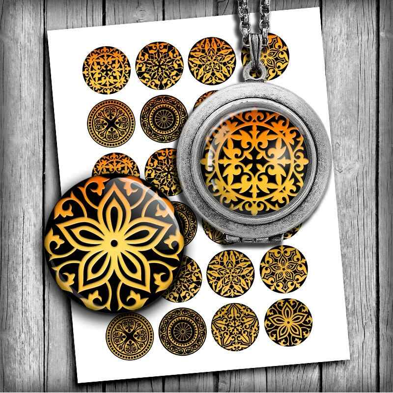 Digital Collage Sheet Ornaments Gold Printable Images