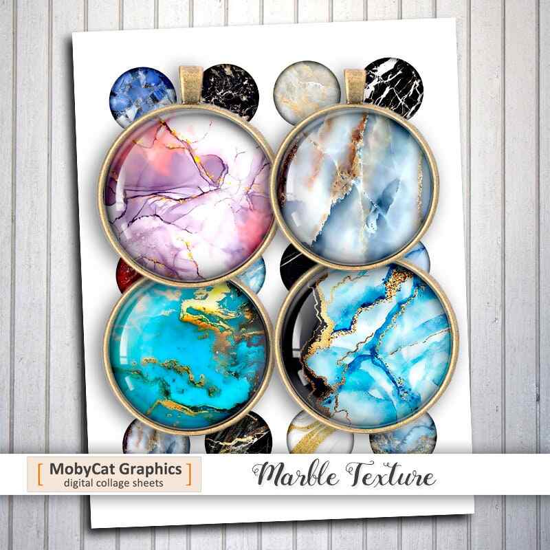 Marble Texture Printable Circle Images