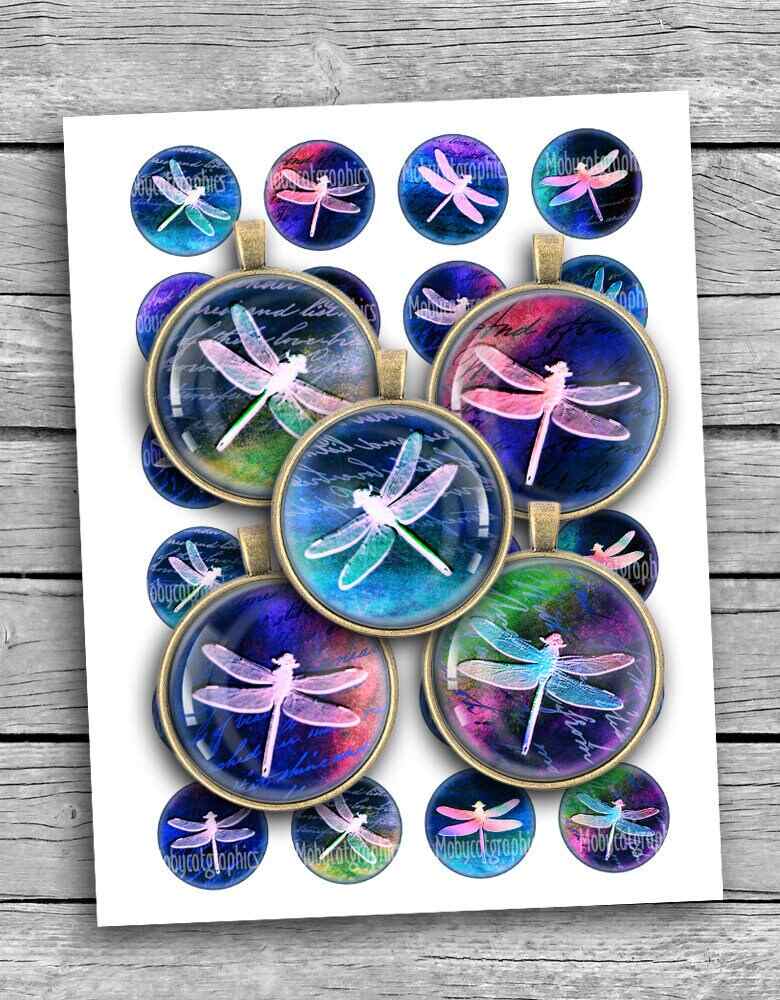 Dragonfly Printable images Digital Collage Sheet