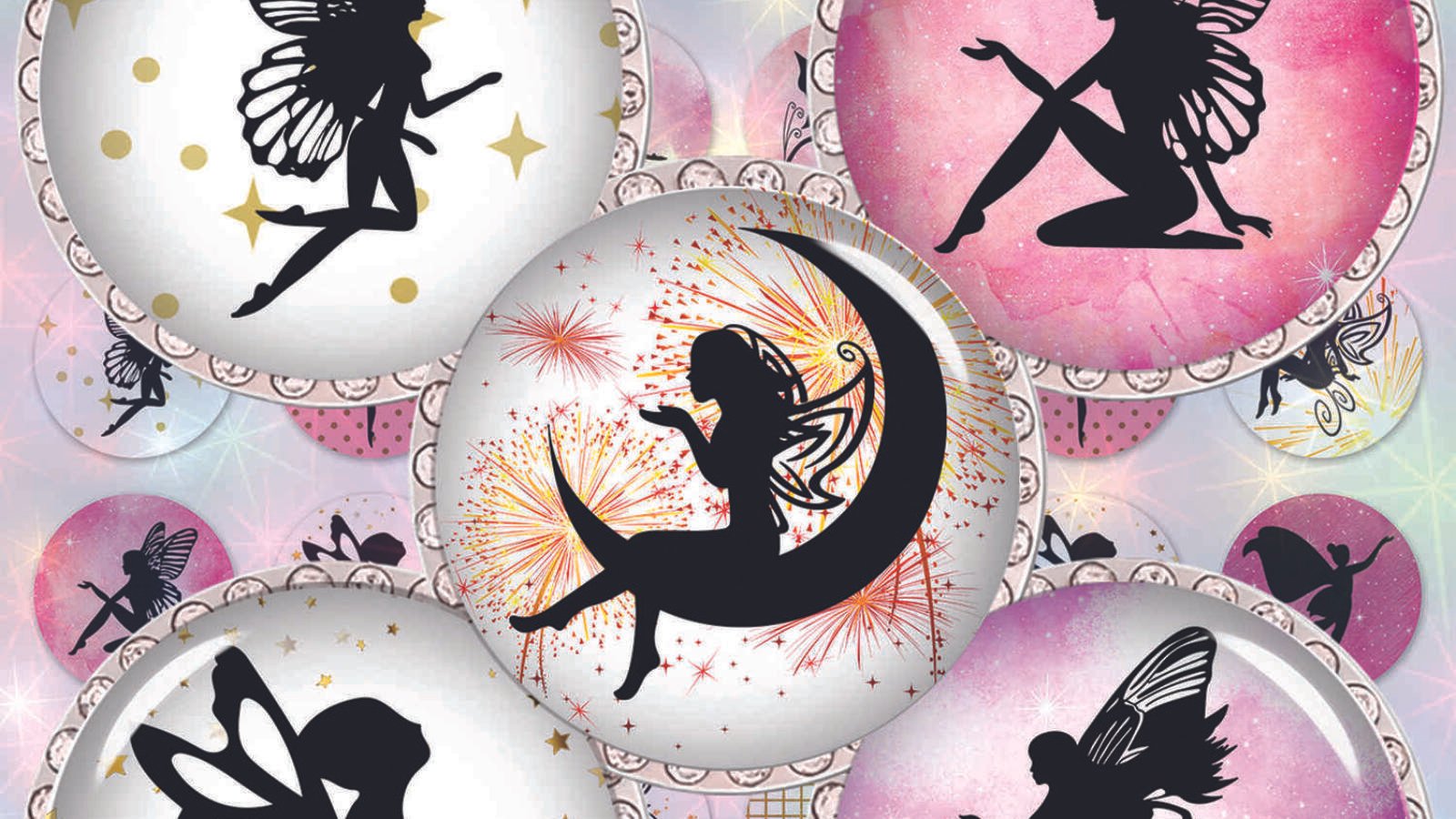 Fairies Digital Collage Sheet Fairy Circle Images for Prints