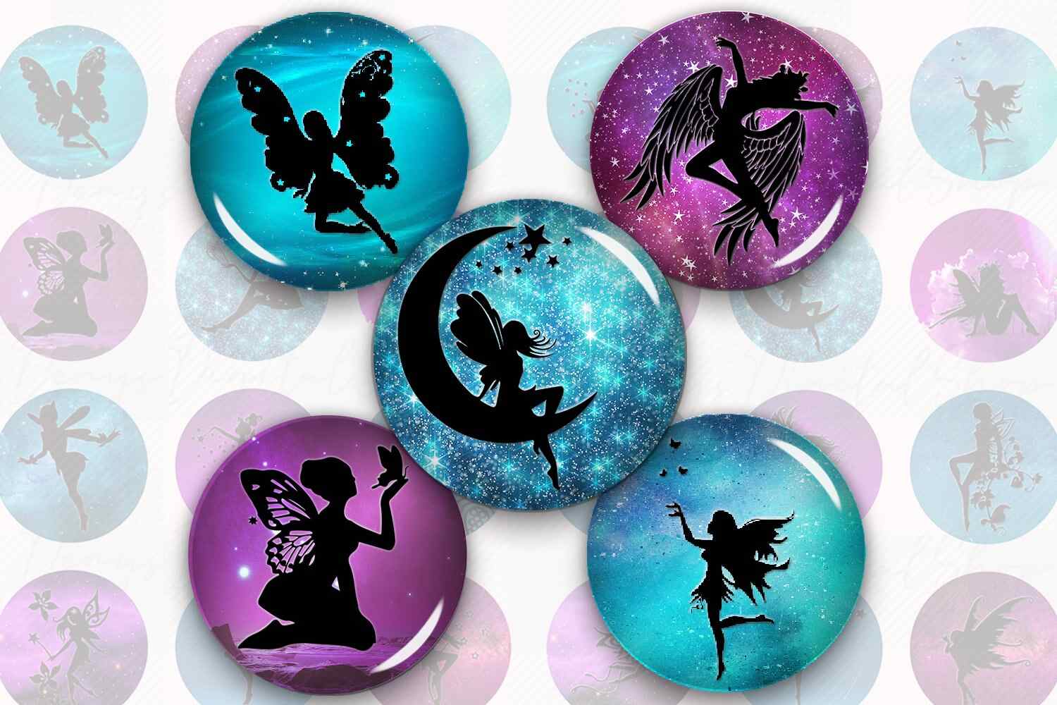 Fairies Digital Collage Sheet Fairy Images For Pendants