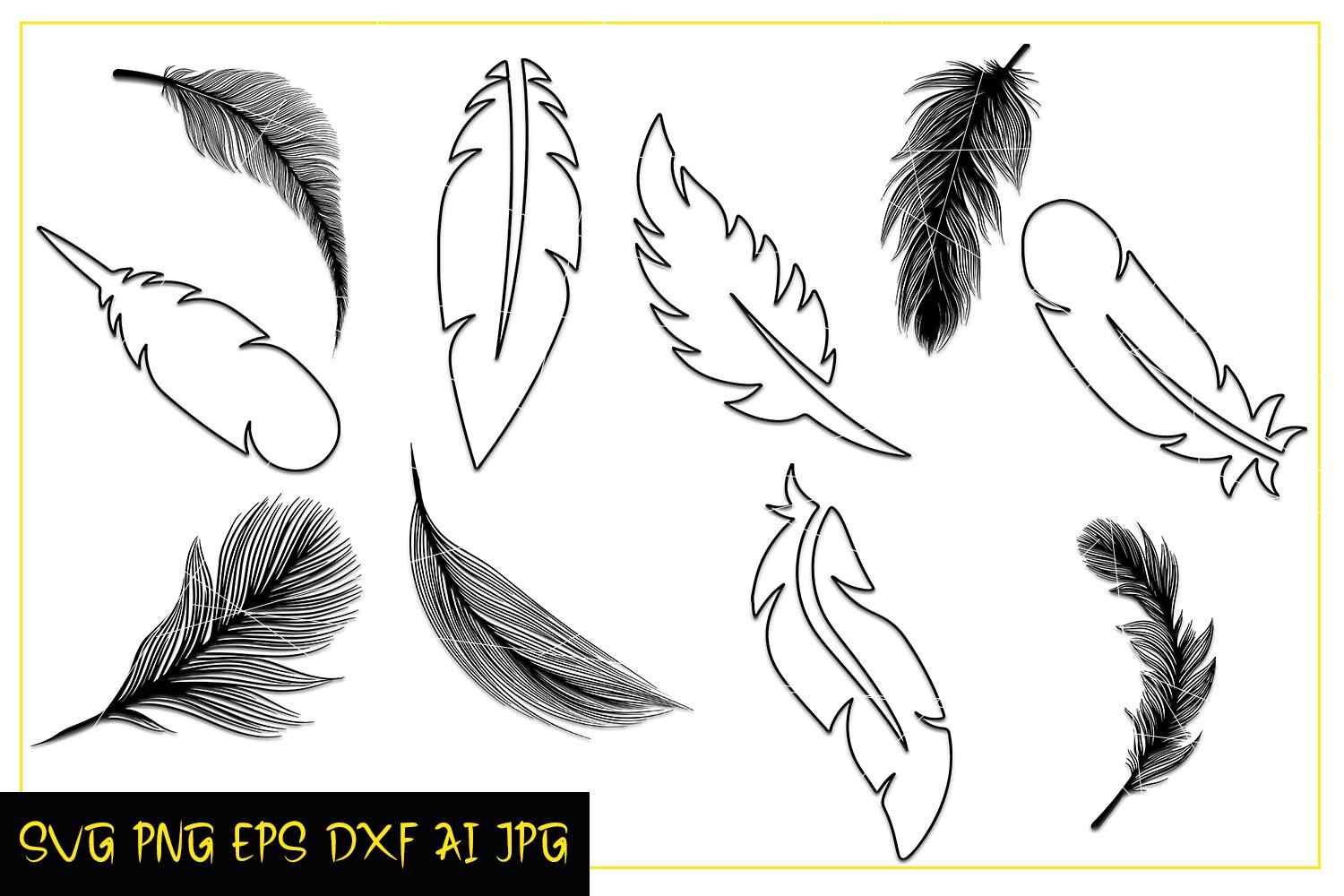 Feather Digital Silhouettes Svg For Cricut