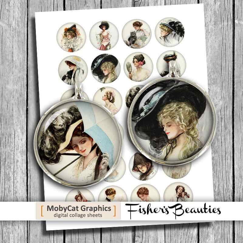 Fishers Beauties Printable images Digital Collage Sheet