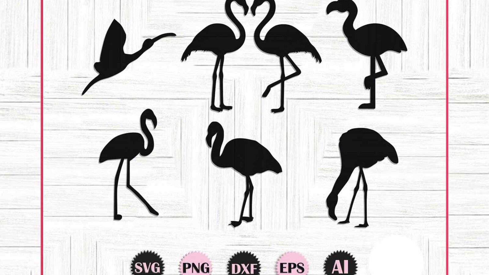 Flamingos SVG For Cricut Bundle Silhouettes