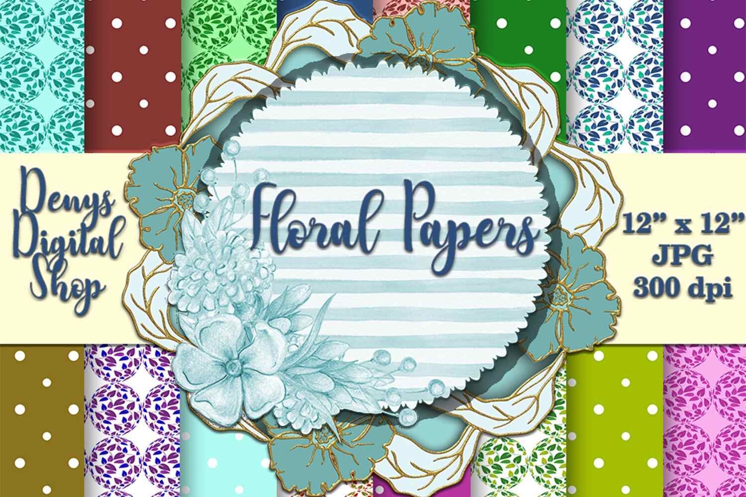 Floral Wallpaper Decoupage Paper for Wedding Invitations