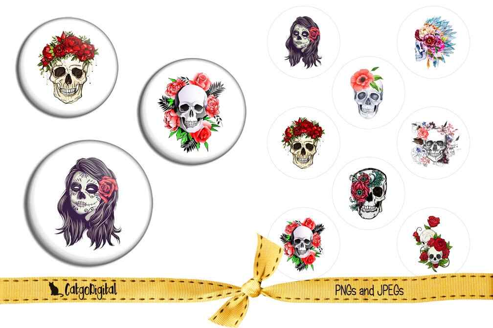 Flower Skulls Printable images