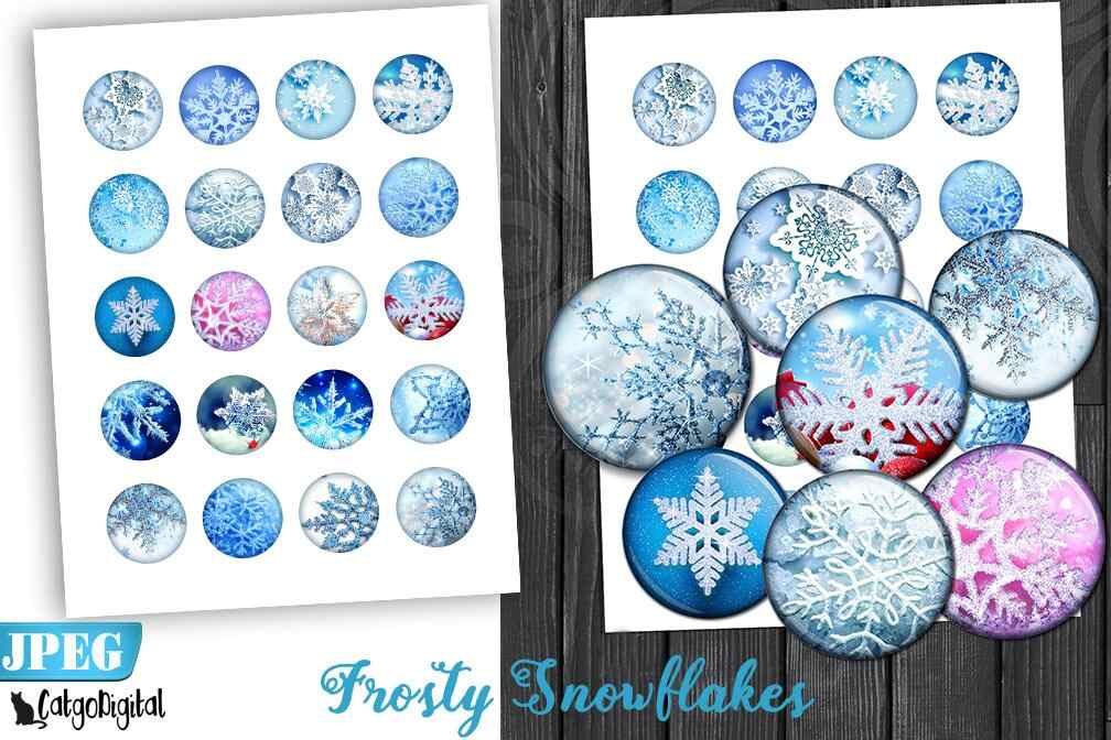 Frosty Snowflakes Printable Digital Collage Sheet