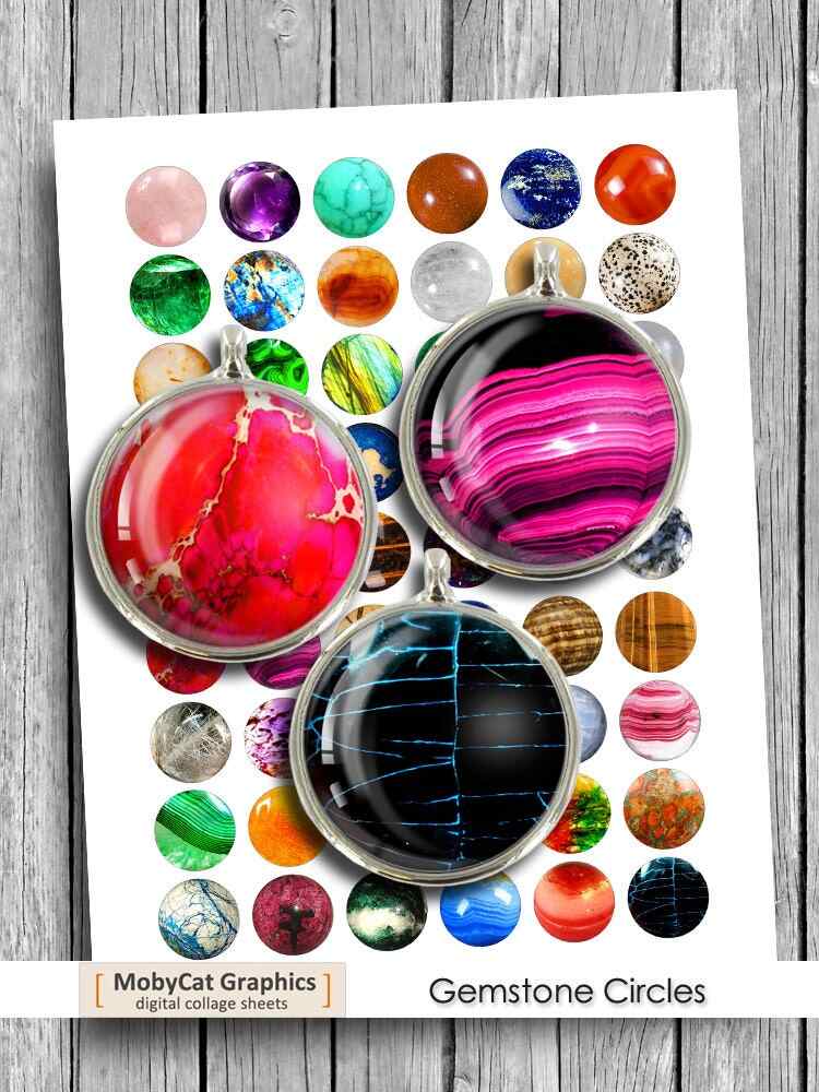 Gemstones Printable Jewelry Digital Collage Sheet