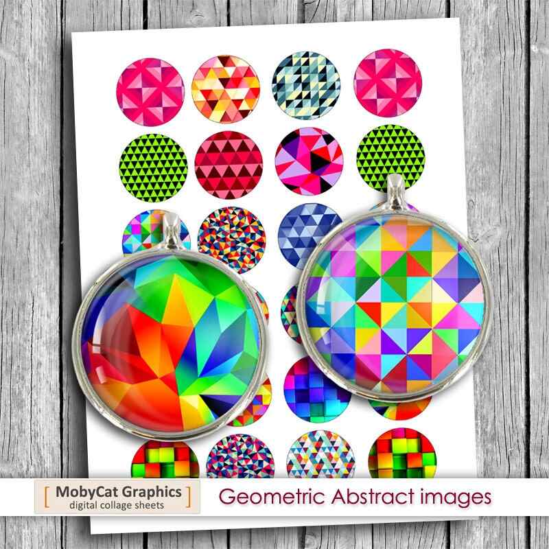 Geometric printable images Digital Collage Sheet