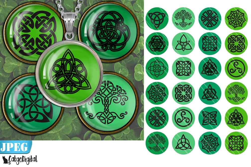 Green Celtic Knots Circle Printable images