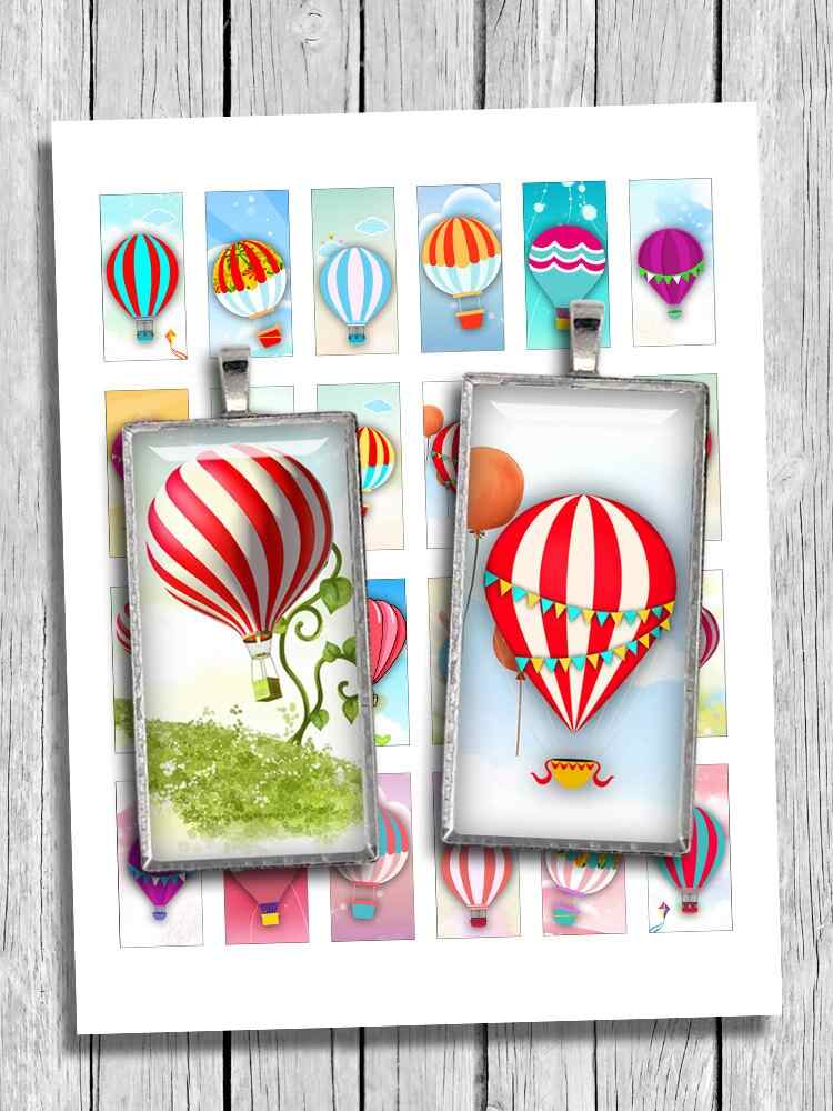 Hot Air Balloons printable images Digital Collage Sheet