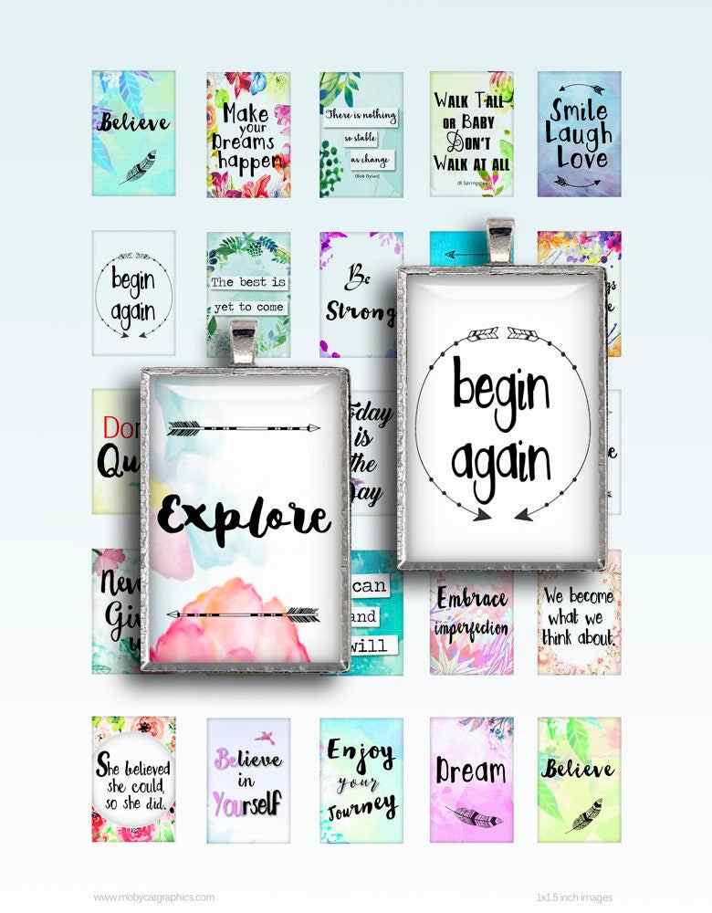 Inspirational Quotes Digital Collage Sheet