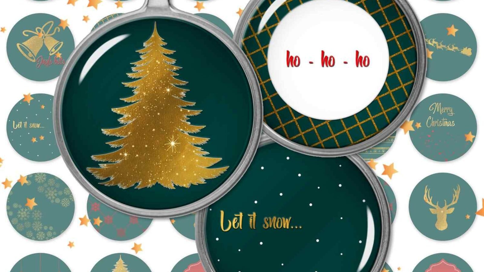 Jingle Bells Digital Collage Sheet Pocket Mirror Images