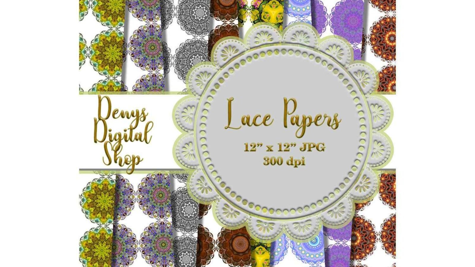 Lace Scrapbooking Papers Flowers Oriental Printable