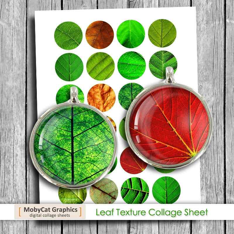 Leaf Texture Digital Collage Sheet