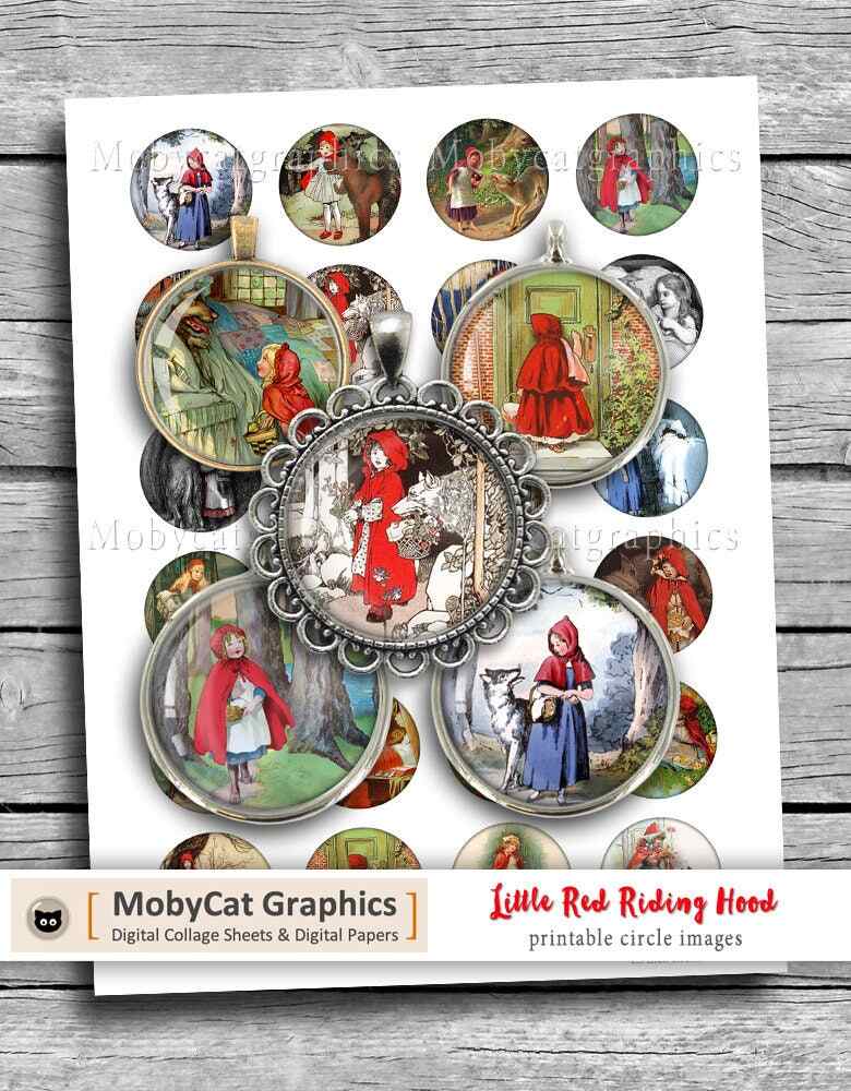 Little Red Riding Hood Printable Digital Collage Sheet