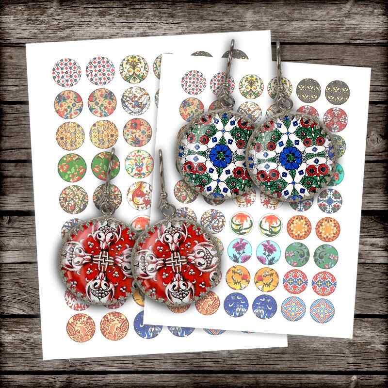 Medieval Patterns Rounds Printable Digital Collage Sheet