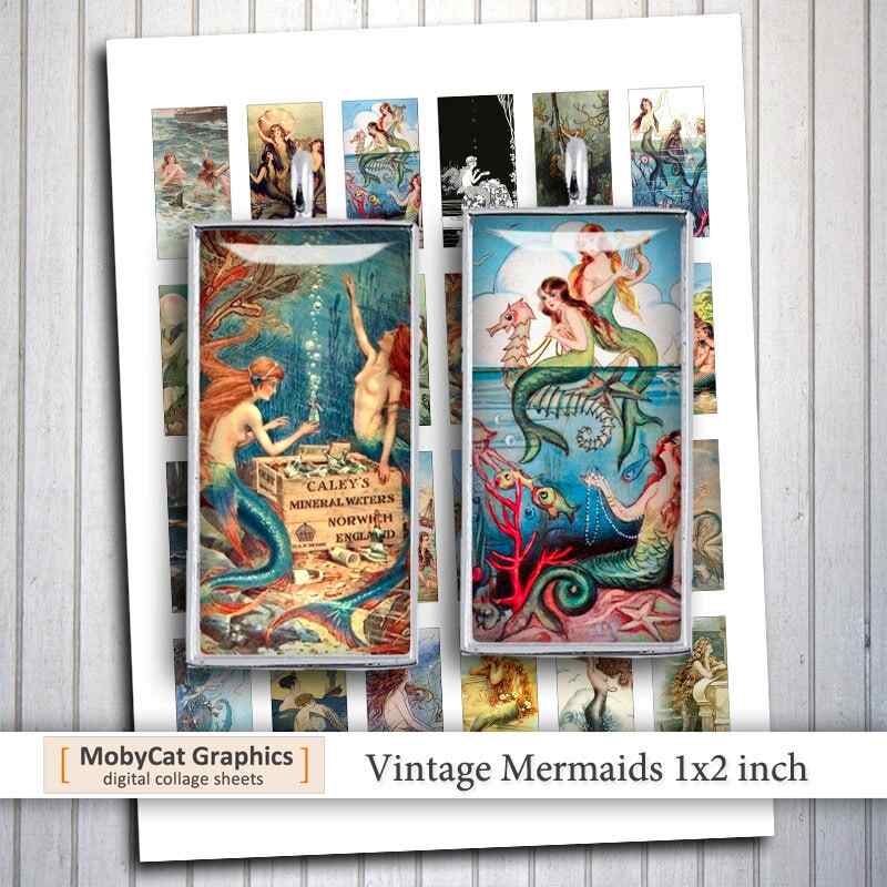 Mermaids Printable Domino images