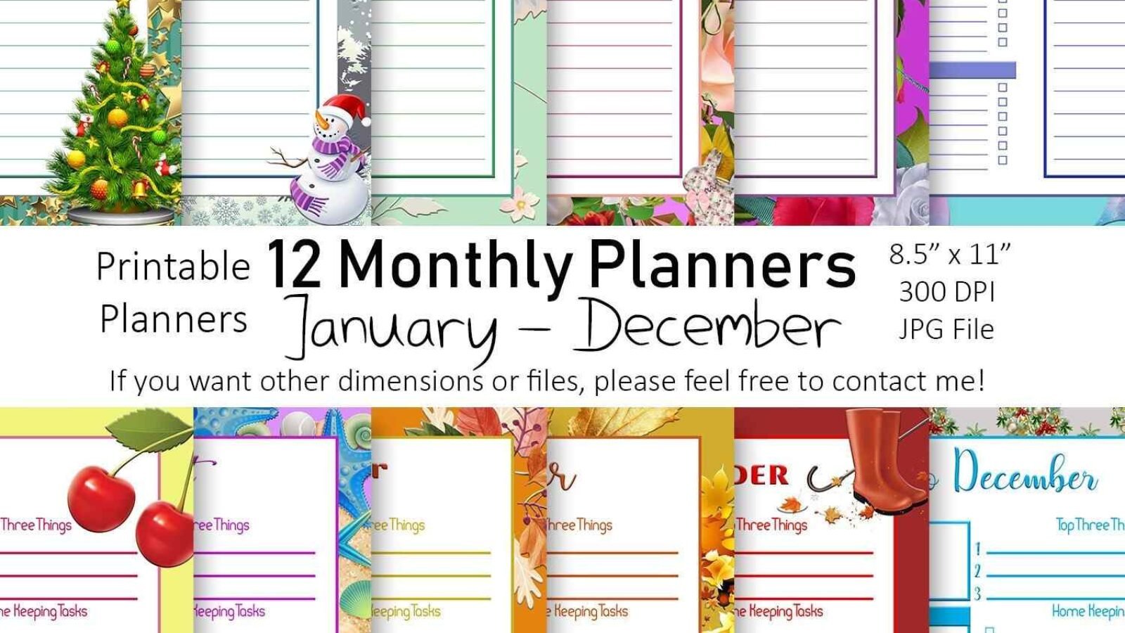 Monthly Planner Monthly Planner Printable Planner Notes