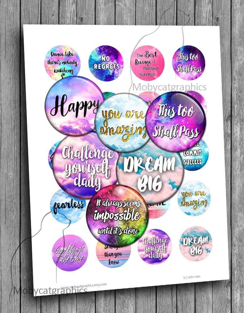 Motivational Quotes Digital Collage Sheet