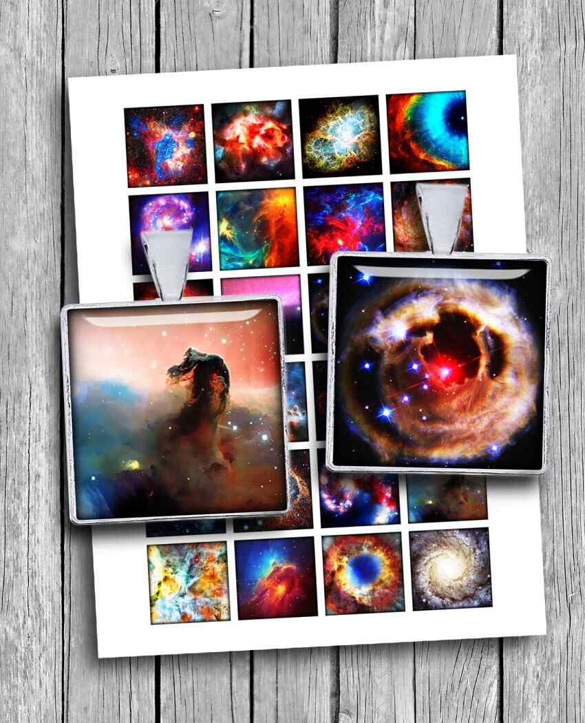 Nebula Printable Squares Digital Collage Sheet