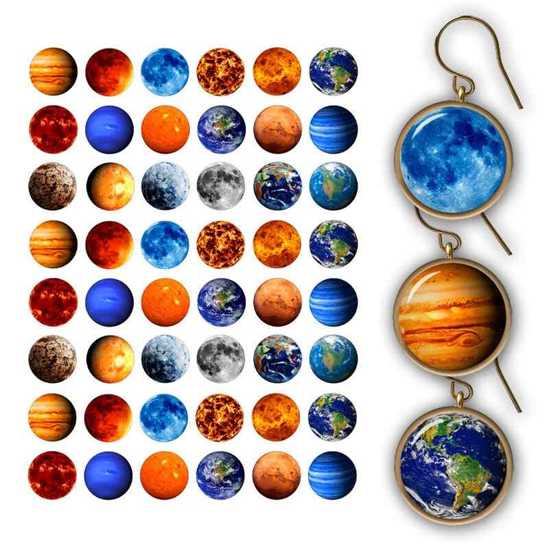 Planets Pendant Images Printable Digital collage sheet