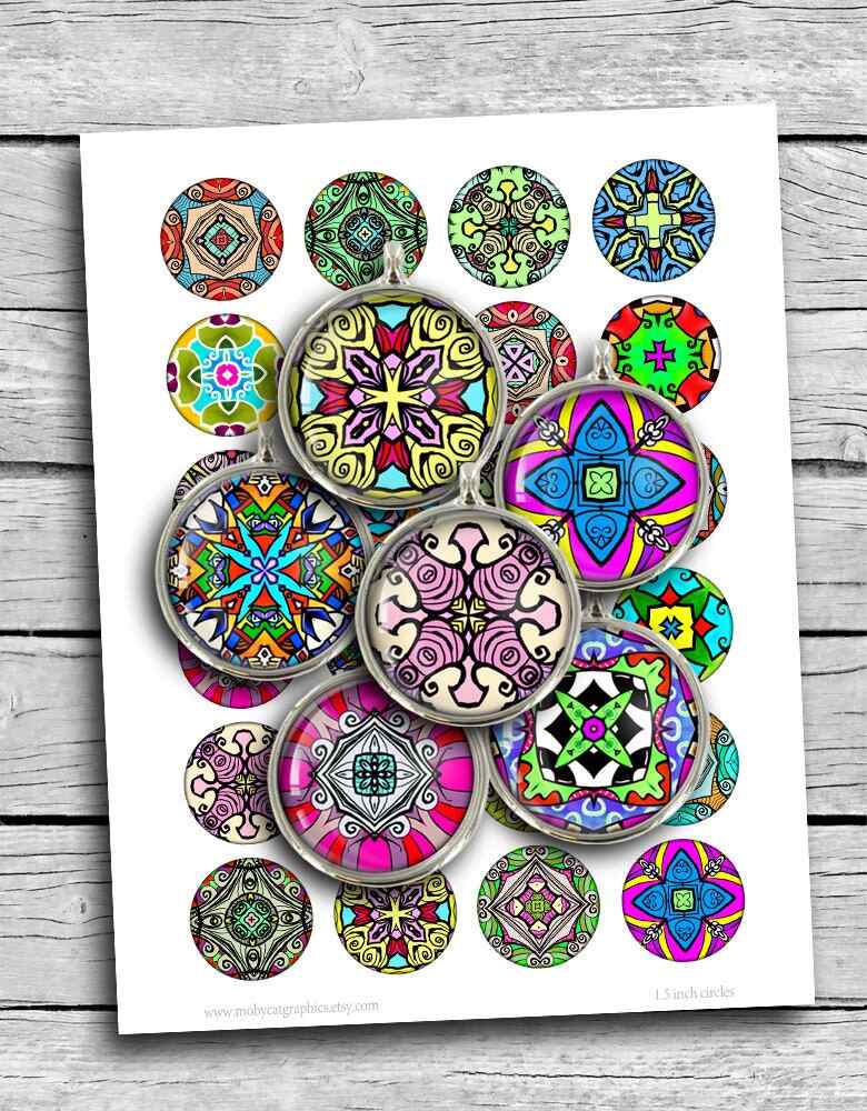 Pop Art Kaleidoscope Digital Collage Sheet