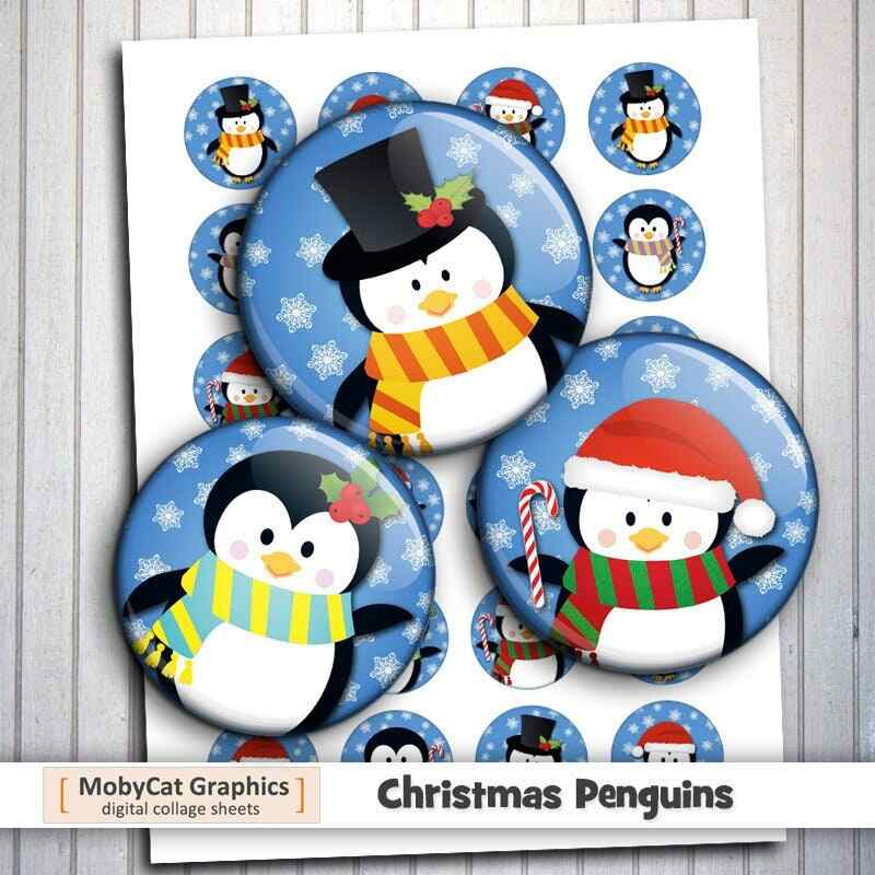 Printable Christmas Penguins Instant Download